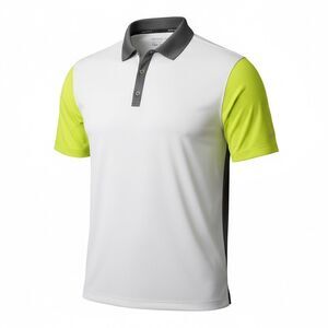 Nike Golf Tour Performance DRI-FIT Polo Shirt White Gray Neon Yellow Mens Large